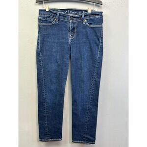 Levi's‎ Jeans Women 27 Blue Capital E Twisted Crop Low Skinny Dark Wash USA Made